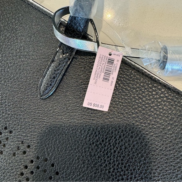 Victorias Secret Weekender Tote Faux Pebble Leather With Silver Tassel - Picture 7 of 12